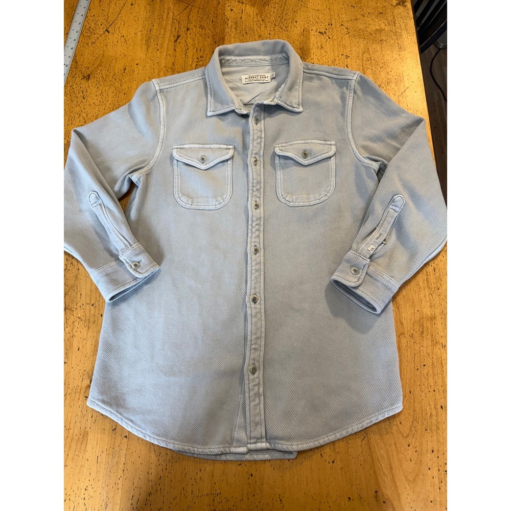 Outerknown Blanket Shirt Small Light Gray Organic Cotton Twill Button Down